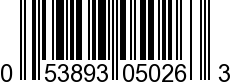 UPC-A <b>053893050263 / 0 53893 05026 3