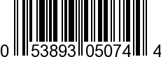 UPC-A <b>053893050744 / 0 53893 05074 4