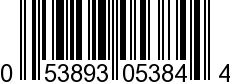 UPC-A <b>053893053844 / 0 53893 05384 4