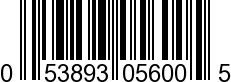 UPC-A <b>053893056005 / 0 53893 05600 5