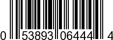 UPC-A <b>053893064444 / 0 53893 06444 4