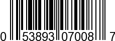 UPC-A <b>053893070087 / 0 53893 07008 7