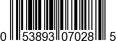 UPC-A <b>053893070285 / 0 53893 07028 5