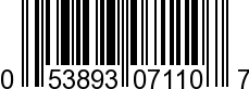 UPC-A <b>053893071107 / 0 53893 07110 7