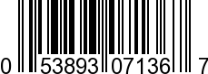 UPC-A <b>053893071367 / 0 53893 07136 7