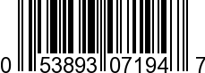 UPC-A <b>053893071947 / 0 53893 07194 7