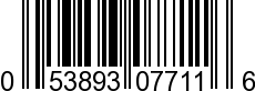 UPC-A <b>053893077116 / 0 53893 07711 6