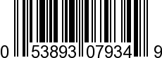 UPC-A <b>053893079349 / 0 53893 07934 9