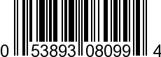 UPC-A <b>053893080994 / 0 53893 08099 4