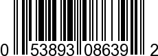 UPC-A <b>053893086392 / 0 53893 08639 2