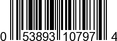 UPC-A <b>053893107974 / 0 53893 10797 4