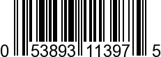 UPC-A <b>053893113975 / 0 53893 11397 5