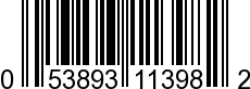 UPC-A <b>053893113982 / 0 53893 11398 2