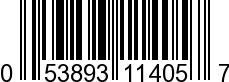 UPC-A <b>053893114057 / 0 53893 11405 7