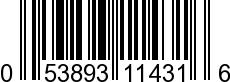 UPC-A <b>053893114316 / 0 53893 11431 6