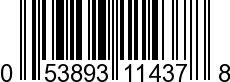 UPC-A <b>053893114378 / 0 53893 11437 8
