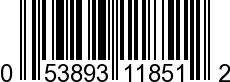 UPC-A <b>053893118512 / 0 53893 11851 2