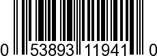 UPC-A <b>053893119410 / 0 53893 11941 0