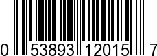 UPC-A <b>053893120157 / 0 53893 12015 7