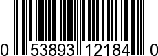 UPC-A <b>053893121840 / 0 53893 12184 0