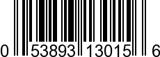 UPC-A <b>053893130156 / 0 53893 13015 6