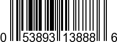 UPC-A <b>053893138886 / 0 53893 13888 6