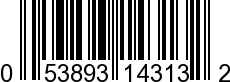 UPC-A <b>053893143132 / 0 53893 14313 2