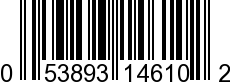 UPC-A <b>053893146102 / 0 53893 14610 2