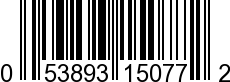 UPC-A <b>053893150772 / 0 53893 15077 2