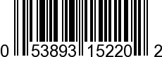 UPC-A <b>053893152202 / 0 53893 15220 2