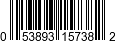 UPC-A <b>053893157382 / 0 53893 15738 2