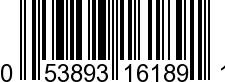 UPC-A <b>053893161891 / 0 53893 16189 1