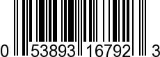 UPC-A <b>053893167923 / 0 53893 16792 3