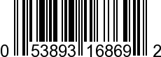 UPC-A <b>053893168692 / 0 53893 16869 2