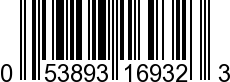 UPC-A <b>053893169323 / 0 53893 16932 3