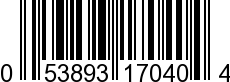 UPC-A <b>053893170404 / 0 53893 17040 4