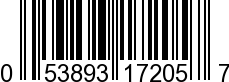 UPC-A <b>053893172057 / 0 53893 17205 7