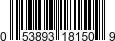 UPC-A <b>053893181509 / 0 53893 18150 9