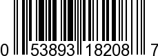 UPC-A <b>053893182087 / 0 53893 18208 7