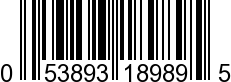 UPC-A <b>053893189895 / 0 53893 18989 5