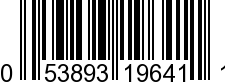 UPC-A <b>053893196411 / 0 53893 19641 1