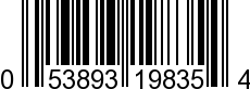 UPC-A <b>053893198354 / 0 53893 19835 4