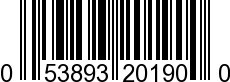 UPC-A <b>053893201900 / 0 53893 20190 0