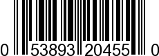 UPC-A <b>053893204550 / 0 53893 20455 0