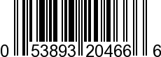 UPC-A <b>053893204666 / 0 53893 20466 6