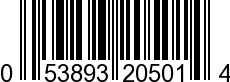 UPC-A <b>053893205014 / 0 53893 20501 4