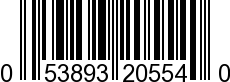 UPC-A <b>053893205540 / 0 53893 20554 0