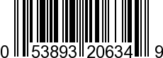 UPC-A <b>053893206349 / 0 53893 20634 9