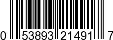 UPC-A <b>053893214917 / 0 53893 21491 7