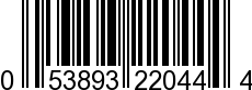 UPC-A <b>053893220444 / 0 53893 22044 4